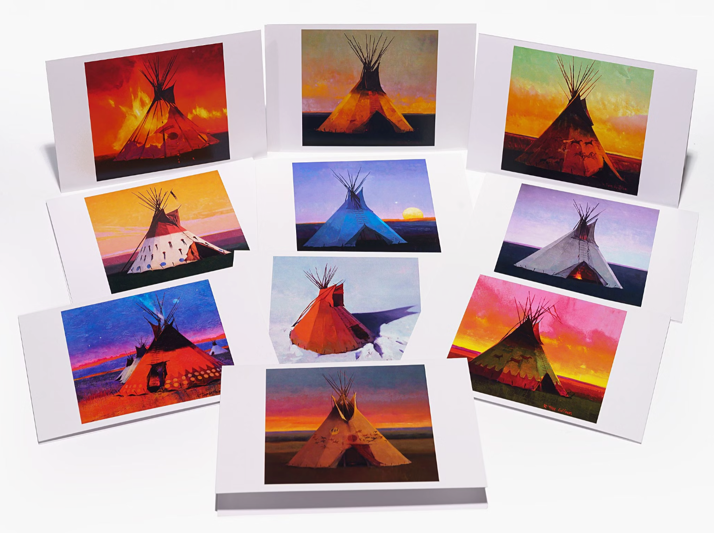 Ten Little Tipis - Set of Ten Different Greeting Cards